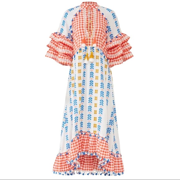 Dodo Bar Or Dresses & Skirts - DODO BAR OR  Lola combo maxi embroidered with ruffle sleeve dress